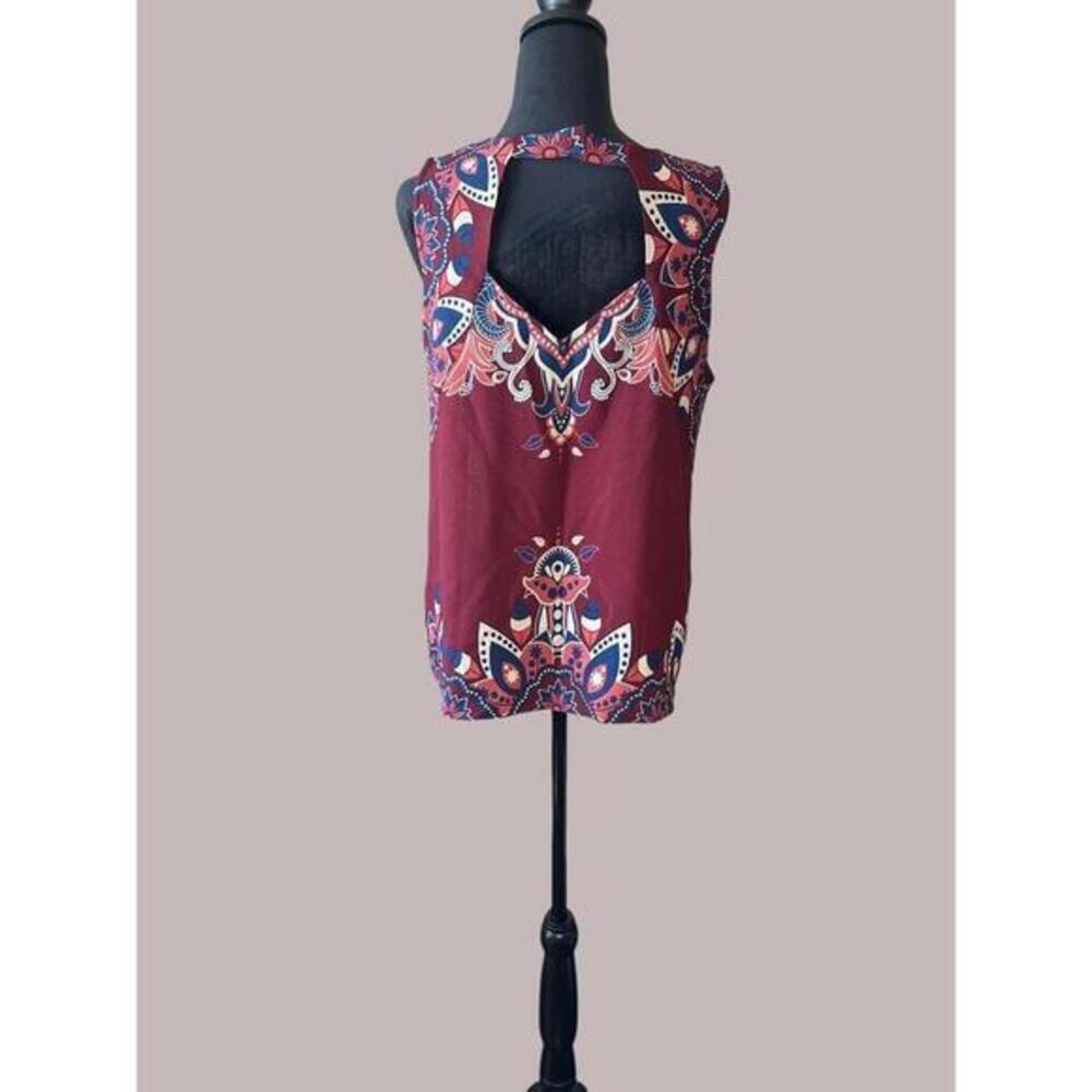 Sweet Wanderer Women's Sleeveless Tank Top with Bohemian Print - Size L